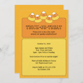 Candy Corn Trick oder Treatment Halloween-Party Einladung (Vorne/Hinten)