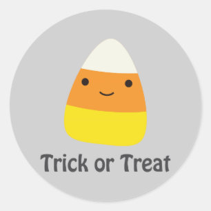Candy corn - Trick oder Trete Runder Aufkleber