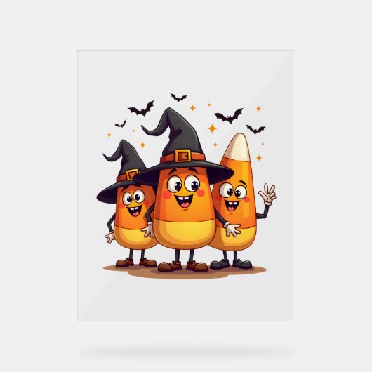 Candy Corn Trio - Funny Halloween Characters Acrylschild (Vorderseite)