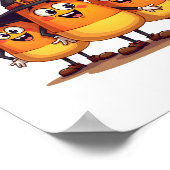 Candy Corn Trio - Funny Halloween Characters Poster (Ecke)