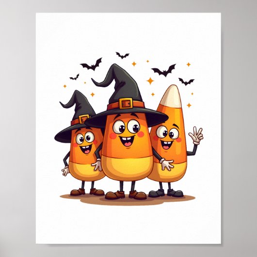 Candy Corn Trio - Funny Halloween Characters Poster (Vorne)
