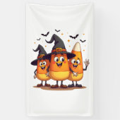 Candy Corn Trio � Lustige Halloween-Figuren Banner (Vertikal)