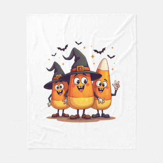 Candy Corn Trio � Lustige Halloween-Figuren Fleecedecke (Vorderseite)