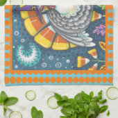 CANDY CORN TÜRKEI, ERNTEDANK BIRD KÜCHE TOWEL GESCHIRRTUCH (Gefaltet)