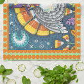 CANDY CORN TÜRKEI, ERNTEDANK BIRD KÜCHE TOWEL GESCHIRRTUCH (Gefaltet)