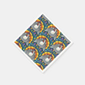 CANDY CORN TÜRKEI, ERNTEDANK FOLK ART BIRD SERVIETTE (Ecke)