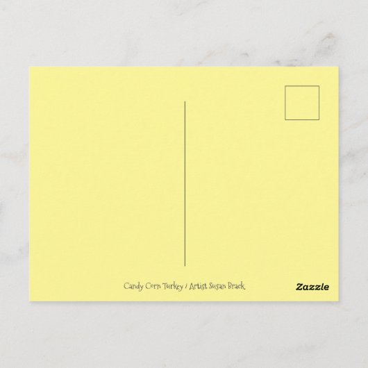 CANDY CORN TÜRKEI, FARBIGER ERNTEDANK FOLART POSTKARTE (Rückseite)