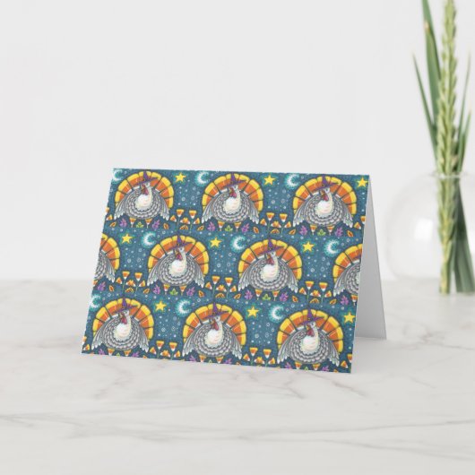 CANDY CORN TÜRKEY ERNTEDANK GREETCARD Blank Karte (Vorderseite)