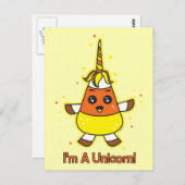 Candy Corn Unicorn Postkarte (Vorne/Hinten)