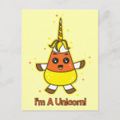 Candy Corn Unicorn Postkarte (Vorderseite)