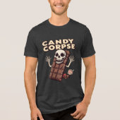 Candy Corpse Funny Halloween Candy Pub Tri-Blend Shirt (Vorderseite)