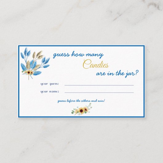 Candy Count Challenge Platzkarte (Vorderseite)