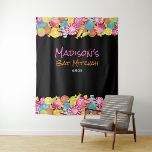 CANDY COUTURE Bat Mitzvah Foto Op Hintergrund Wandteppich