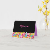 CANDY COUTURE Pink Bat Mitzvah Dankeschön Karte (Gelbe Blume)