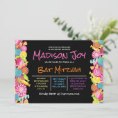 CANDY COUTURE Pink Bat Mitzvah Einladung (Stehend Vorderseite)