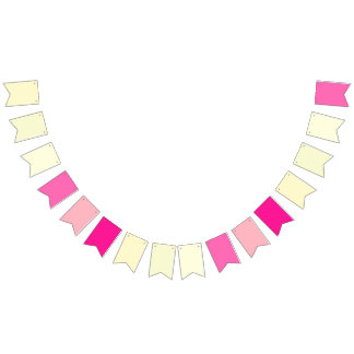 Candy Crush Theme Lemon Yellow to Candy Pink Wimpelkette