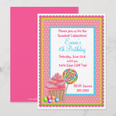 Candy Cupcake Einladung (Vorne/Hinten)