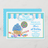 Candy Cupcake Einladungen (Vorne/Hinten)