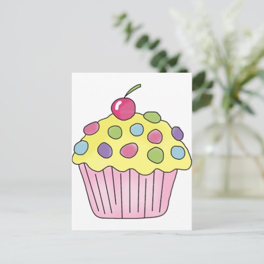 Candy Cupcakes Postkarte (Stehend Vorderseite)