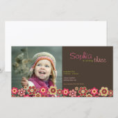 Candy Daisies Muster Birthday Einladen Foto-Karte (Vorne/Hinten)