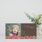 Candy Daisies Muster Birthday Einladen Foto-Karte (Stehend Vorderseite)