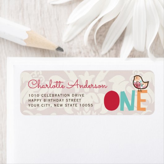 Candy Damask Chick Girl 1. Geburtstagsadresse (Insitu)