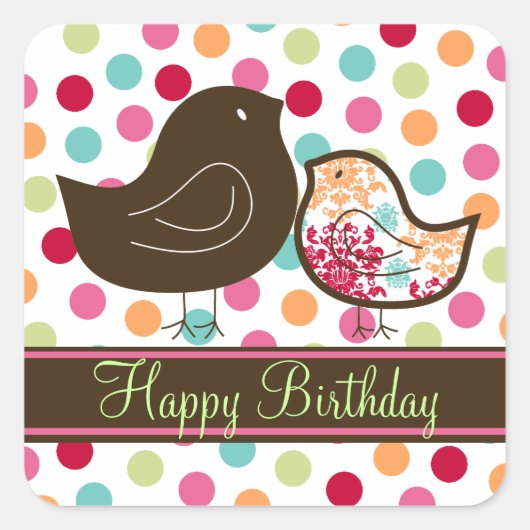 Candy Damask Chicks Girl Geburtstagsparty Sticker (Vorderseite)