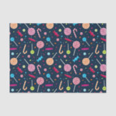 Candy Dandy Pattern Navy Blue Seidenpapier (Vorderseite)