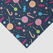 Candy Dandy Pattern Navy Blue Seidenpapier (Ausschnitt)