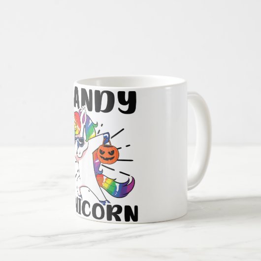 Candy Design Halloween Unicorn Kaffeetasse (VorderseiteRechts)