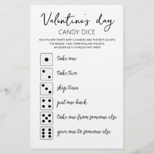 Candy Dice Editable Spiel Valentine's Day Party