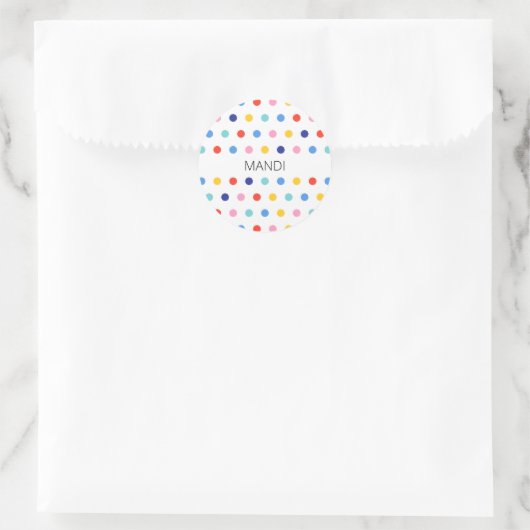 Candy Dot Delight Runder Aufkleber (Tasche)
