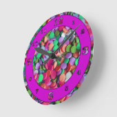 Candy Dots 3 Runde Wanduhr (Winkel)