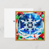 Candy Dreams and Christmas Snowflakes Feiertagskarte (Vorne/Hinten)