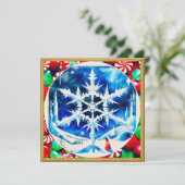 Candy Dreams and Christmas Snowflakes Feiertagskarte (Stehend Vorderseite)