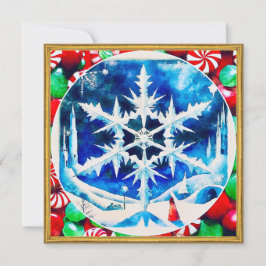 Candy Dreams and Christmas Snowflakes Feiertagskarte