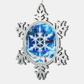 Candy Dreams and Christmas Snowflakes Schneeflocken Zinn-Ornament (Rechts)