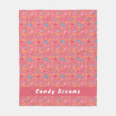 Candy Dreams Coral Pink personalisierte Fleece-Dec Fleecedecke (Vorderseite)