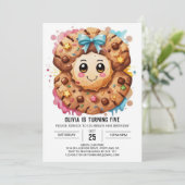 Candy Editable Fun Cookies Geburtstag Einladung (Stehend Vorderseite)