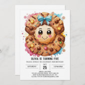 Candy Editable Fun Cookies Geburtstag Einladung (Vorne/Hinten)