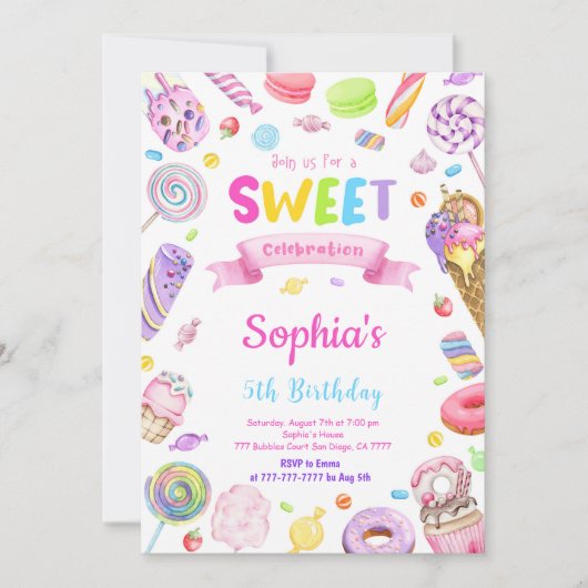 Candy-Einladung Einladung (Vorderseite)