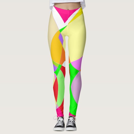 Candy Farben große pastellfarbene göttliche Design Leggings (Vorderseite)