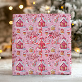 Candy Festive Whimsical Pink Frohe Weihnachten Geschenkpapier