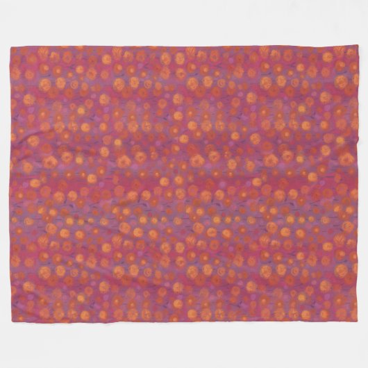 Candy Field, abstraktes Blumenmuster, rosa orange Fleecedecke (Vorderseite (Horizontal))