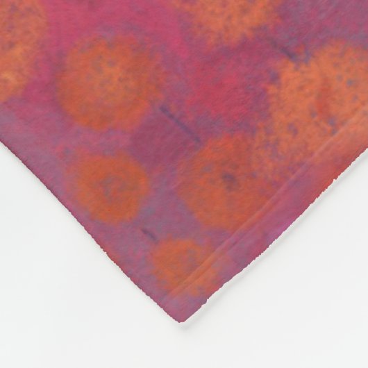 Candy Field, abstraktes Blumenmuster, rosa orange Fleecedecke (Ecke)