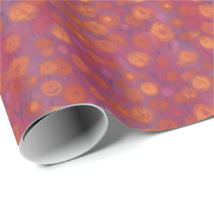 Candy Field, abstraktes Blumenmuster, rosa orange Geschenkpapier