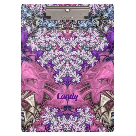 CANDY ~ FLORAL! ~ Lila Pink White und Blue ~ Klemmbrett (Vorderseite)