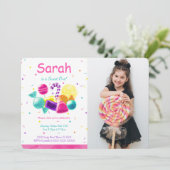 Candy Foto Einladung (Stehend Vorderseite)