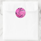 Candy Foto Hot Pink Lollipop-Adresse Runder Aufkleber (Tasche)