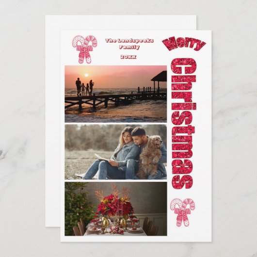 Candy Frohe Weihnachten & 3 Custom Pictures (Vorne/Hinten)